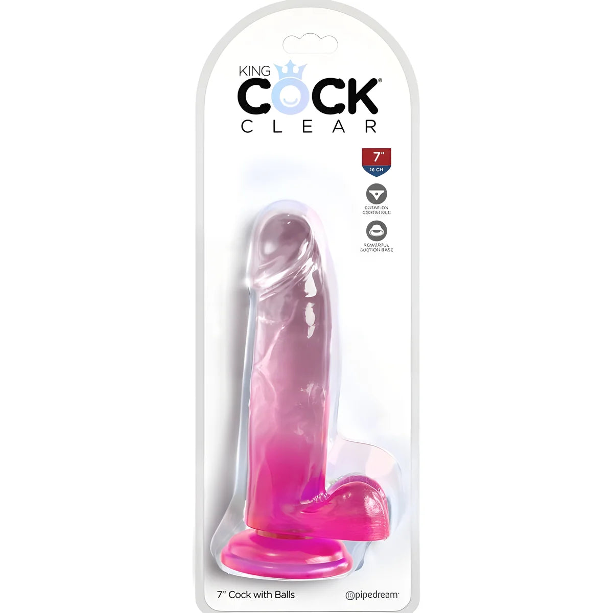 king cock clear penis realiste avec boules 15 2 cm rose