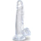 king cock clear penis realiste avec boules 15 2 cm transparent
