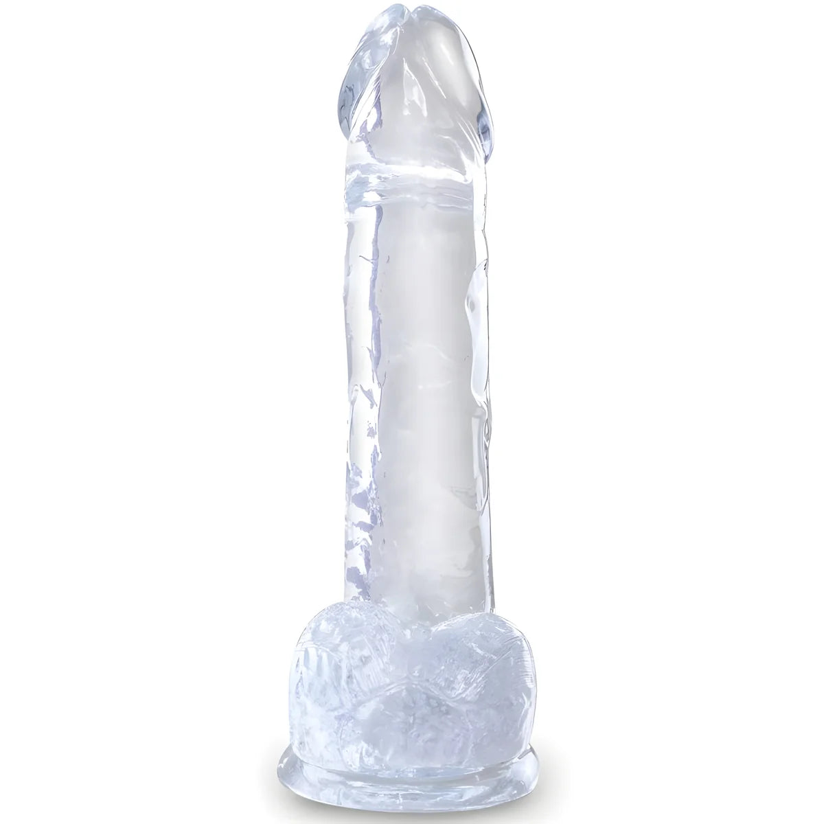 king cock clear penis realiste avec boules 15 2 cm transparent