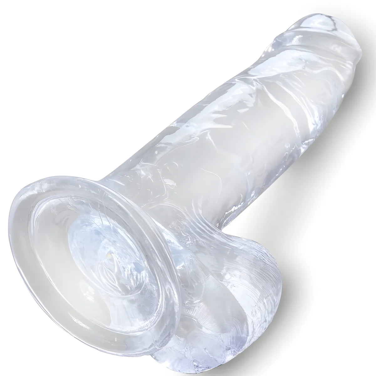 king cock clear penis realiste avec boules 15 2 cm transparent