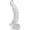 king cock clear penis courbe realiste avec boules 16 5 cm transparent