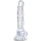king cock clear penis realiste avec boules 16 5 cm transparent