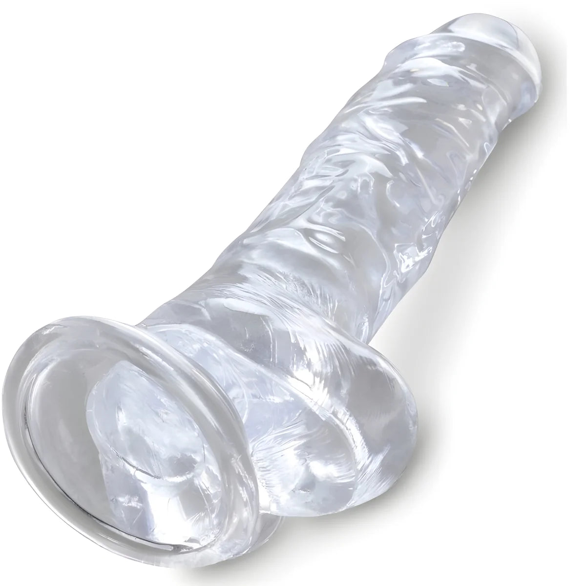 king cock clear penis realiste avec boules 16 5 cm transparent