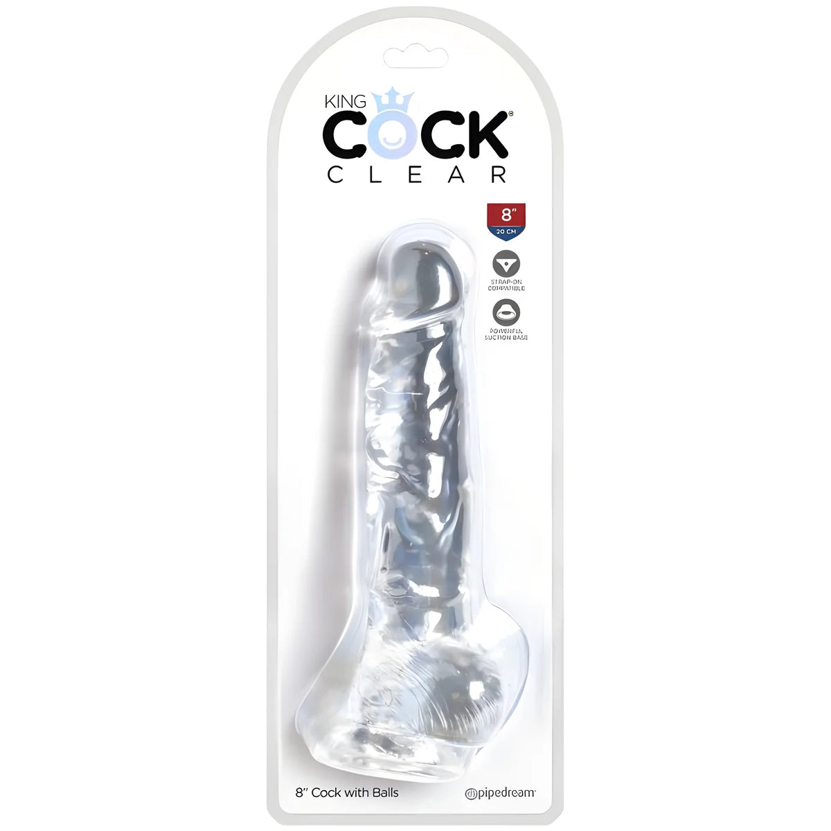 king cock clear penis realiste avec boules 16 5 cm transparent