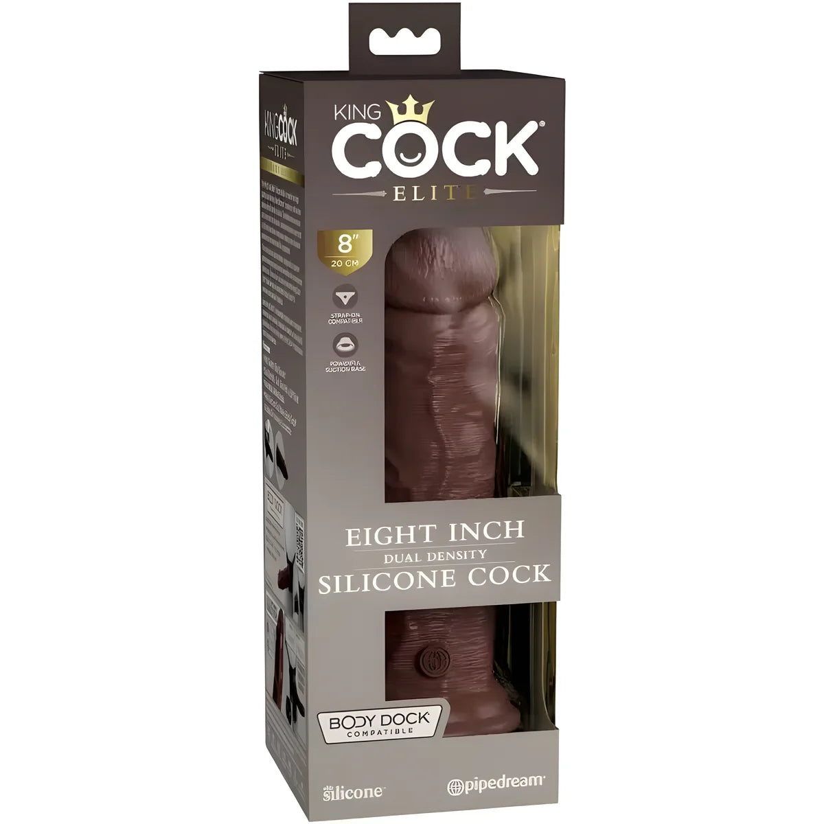 king cock elite gode realiste en silicone 20 3 cm marron