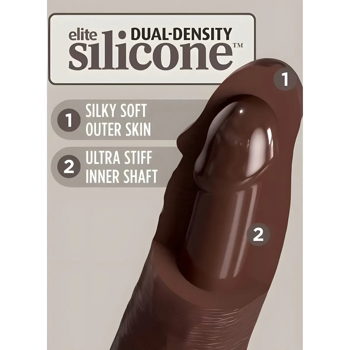 king cock elite gode realiste en silicone 20 3 cm marron