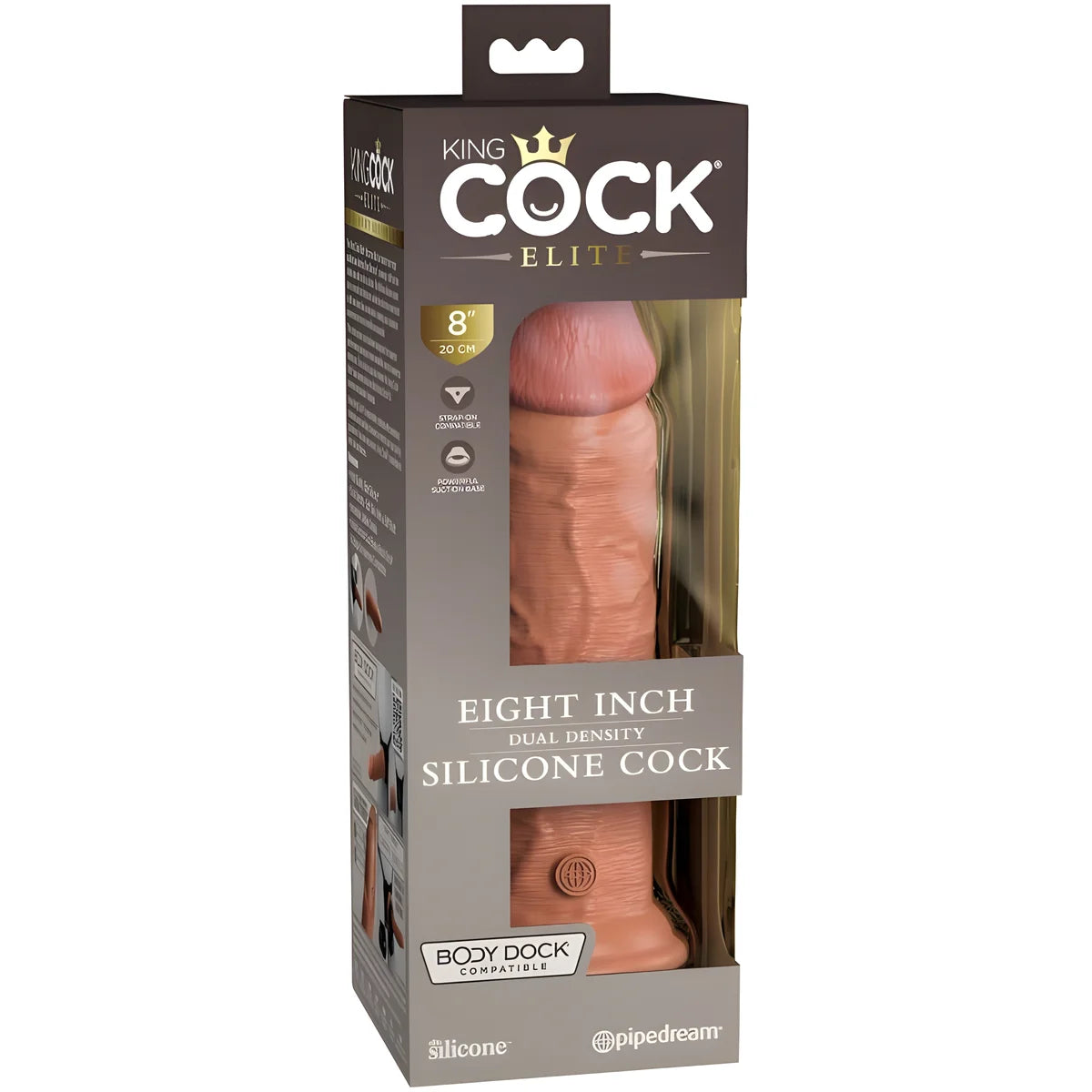 king cock elite gode realiste en silicone 20 3 cm caramel