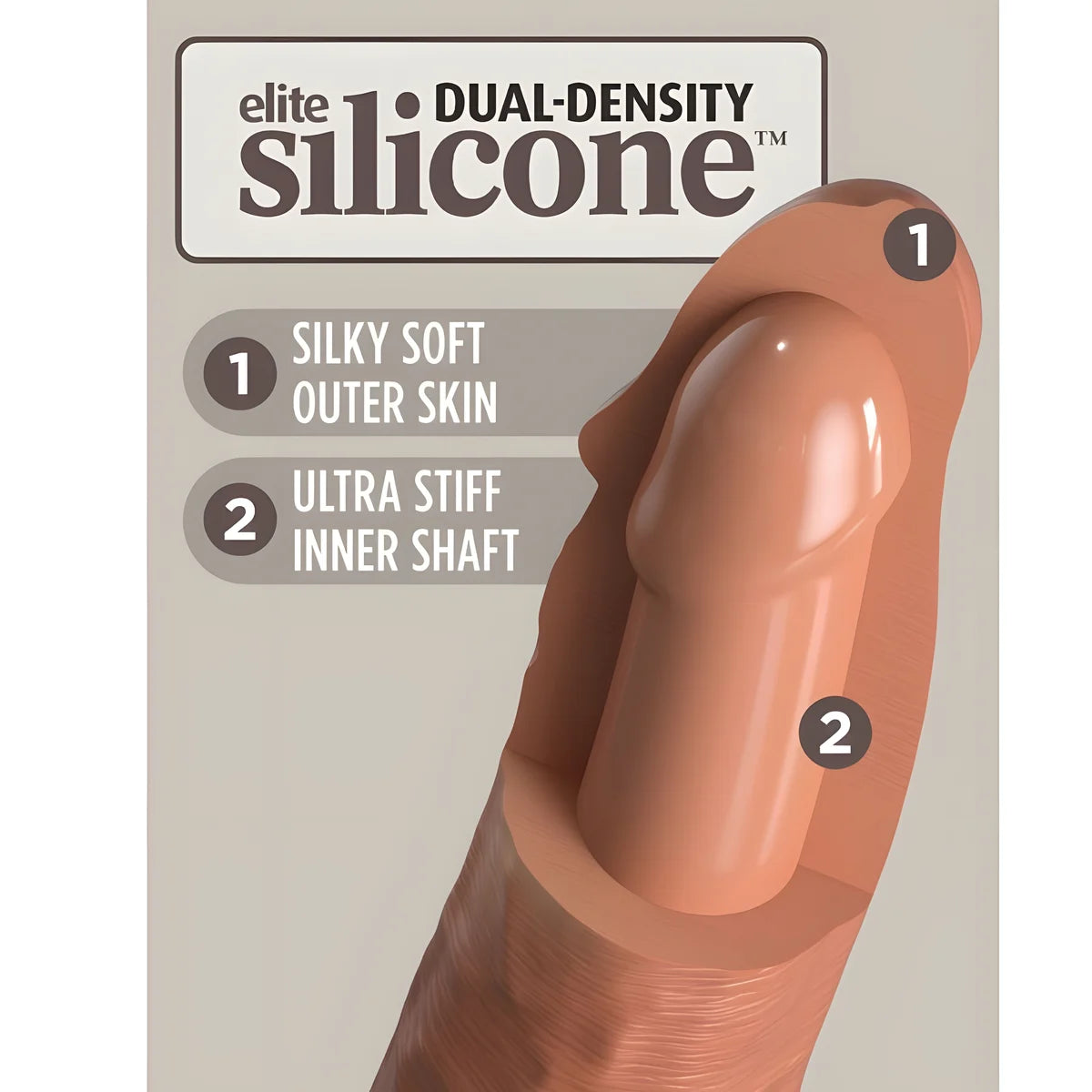 king cock elite gode realiste en silicone 20 3 cm caramel