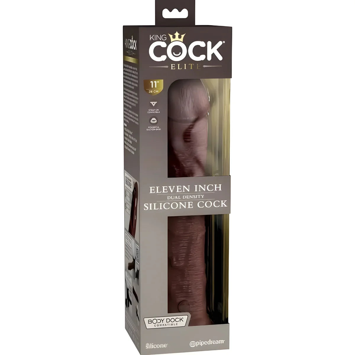 king cock elite gode realiste en silicone 28 cm marron