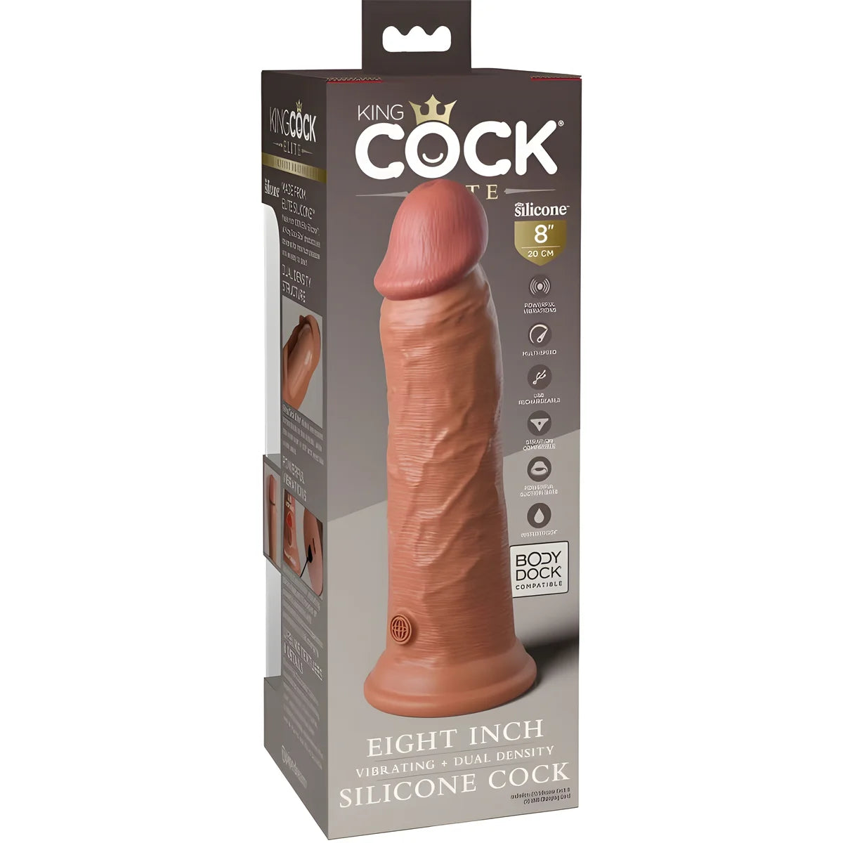 king cock elite gode realiste vibrant silicone 20 3 cm caramel
