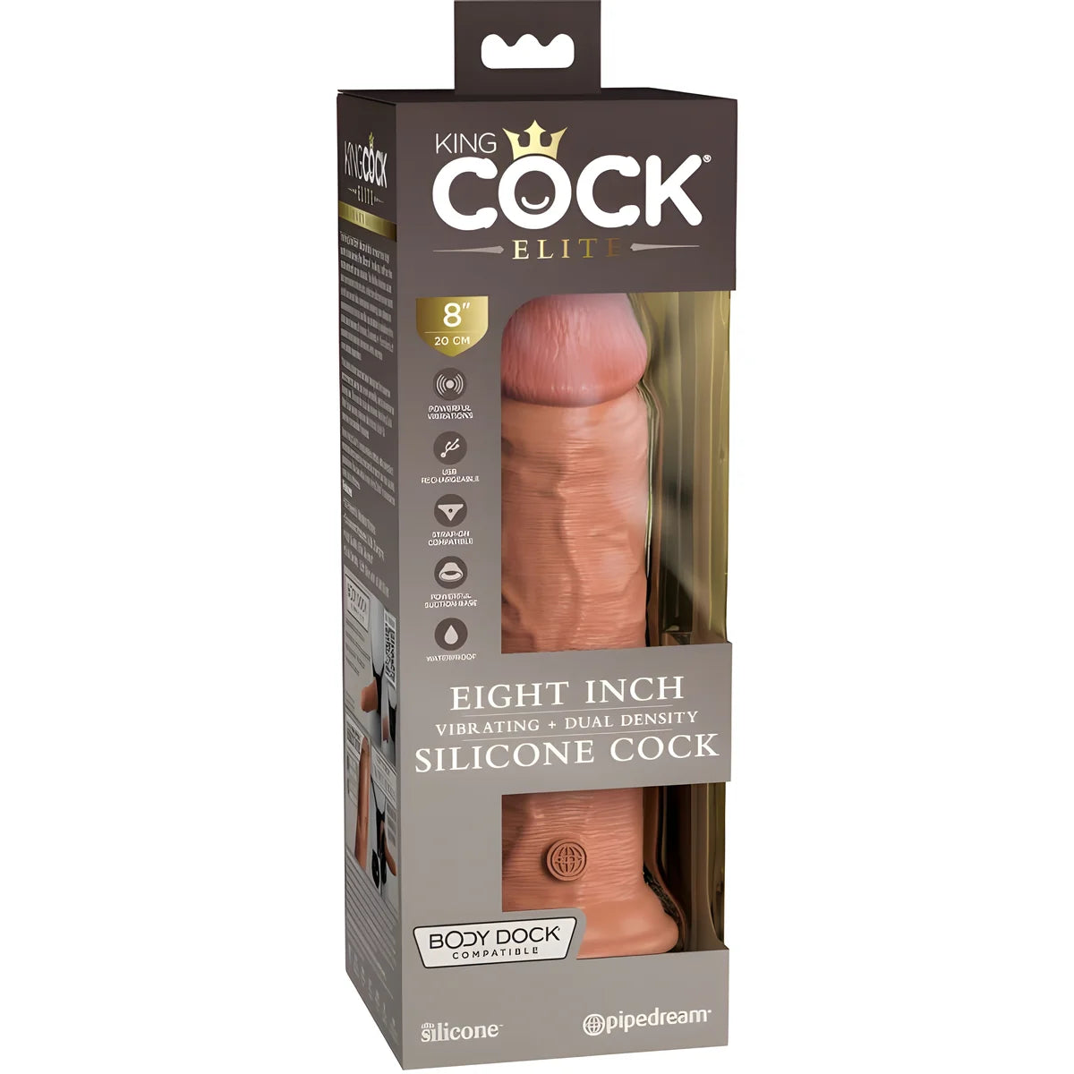 king cock elite gode realiste vibrant silicone 20 3 cm caramel