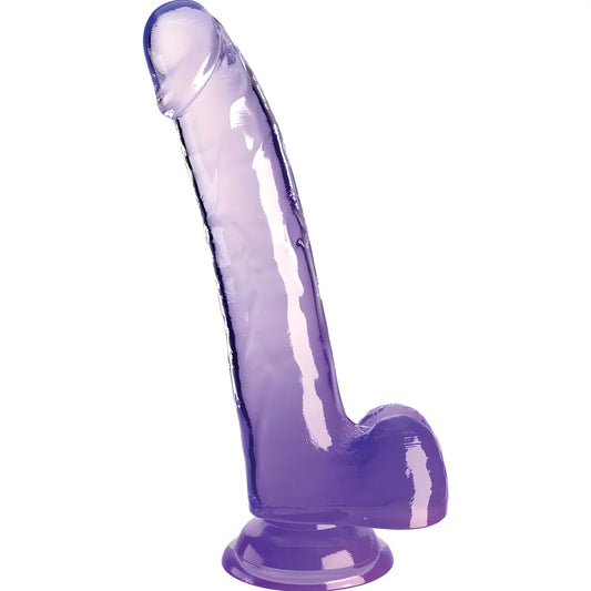 king cock clear gode avec testicules 20 3 cm violet