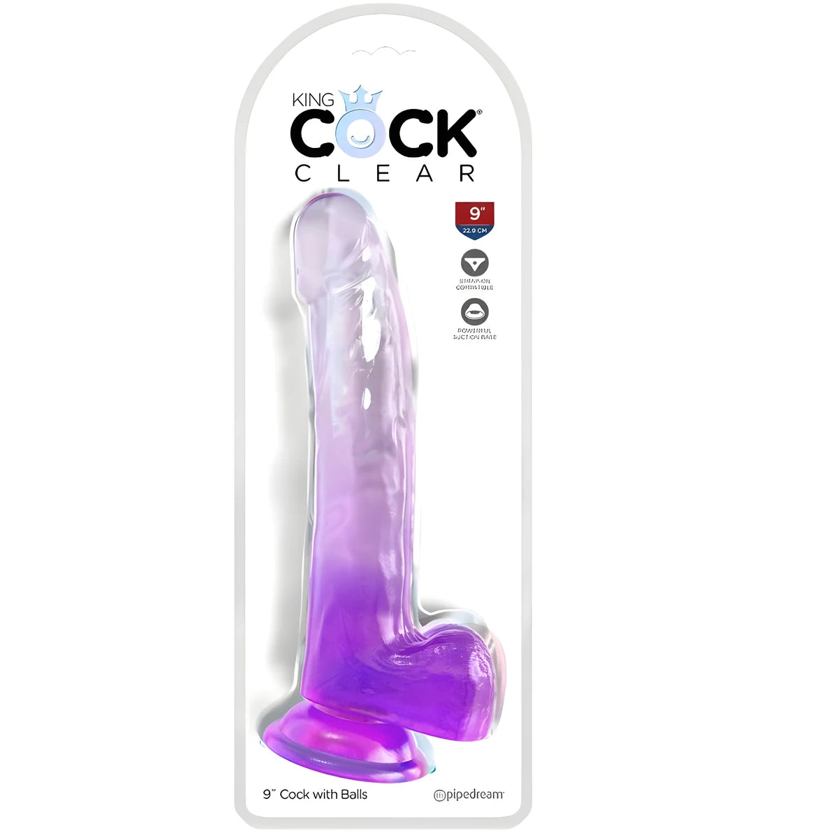 king cock clear gode avec testicules 20 3 cm violet