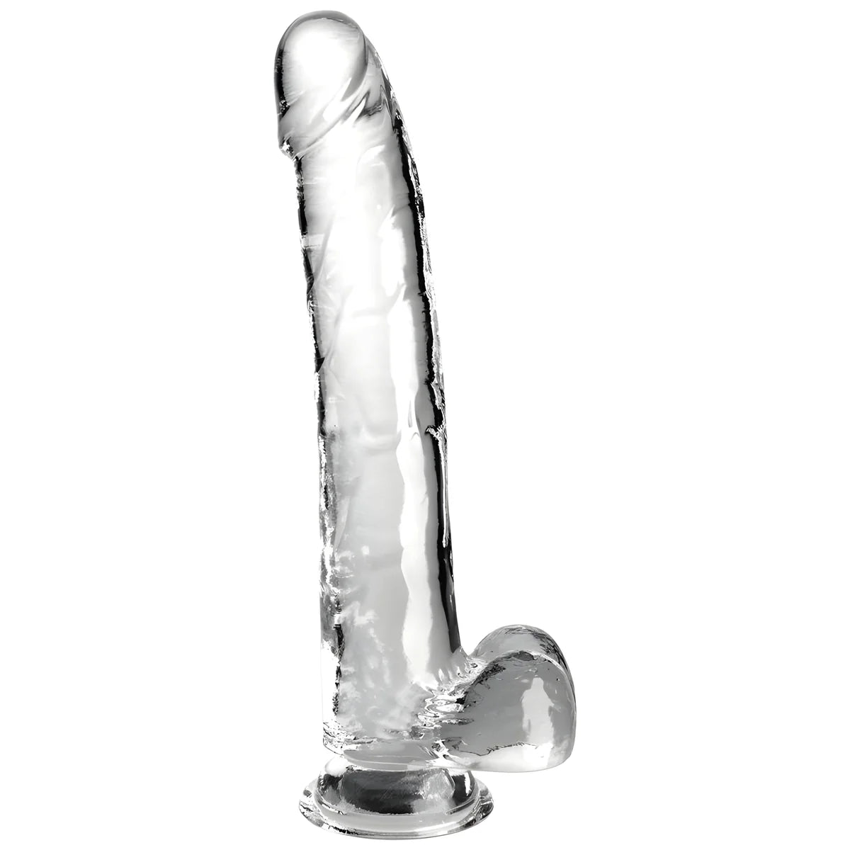 king cock clear gode avec testicules 24 8 cm transparent