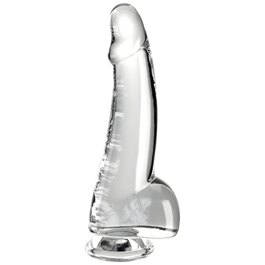 king cock clear gode avec testicules 15 2 cm transparent
