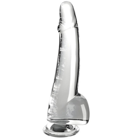 king cock clear gode testicules 19 cm transparent