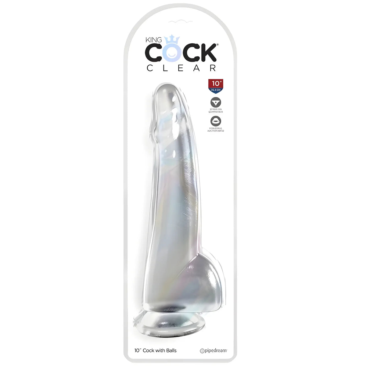 king cock clear gode testicules 19 cm transparent