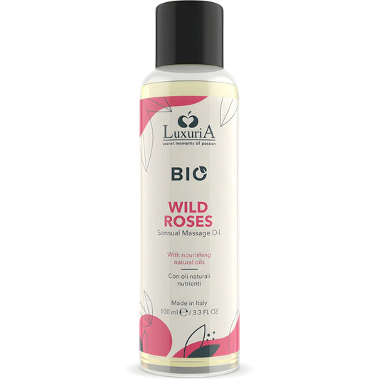 intimateline luxuria huile de massage bio roses sauvages 100 ml