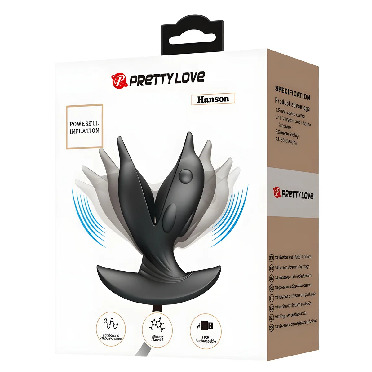 pretty love plug anal delfin gonflable rechargeable