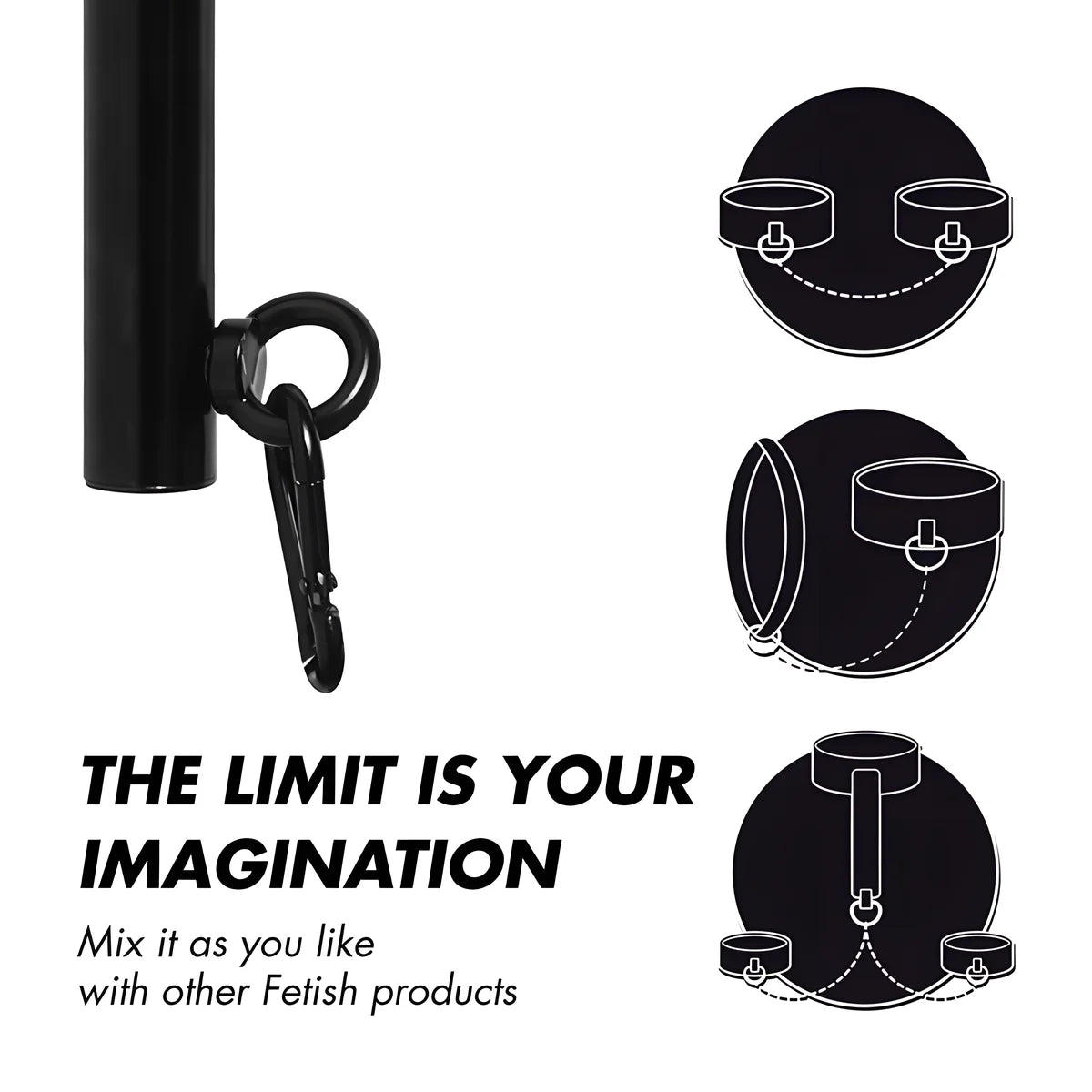 fetish submissive bondage barre separateur reglable 4 pieces