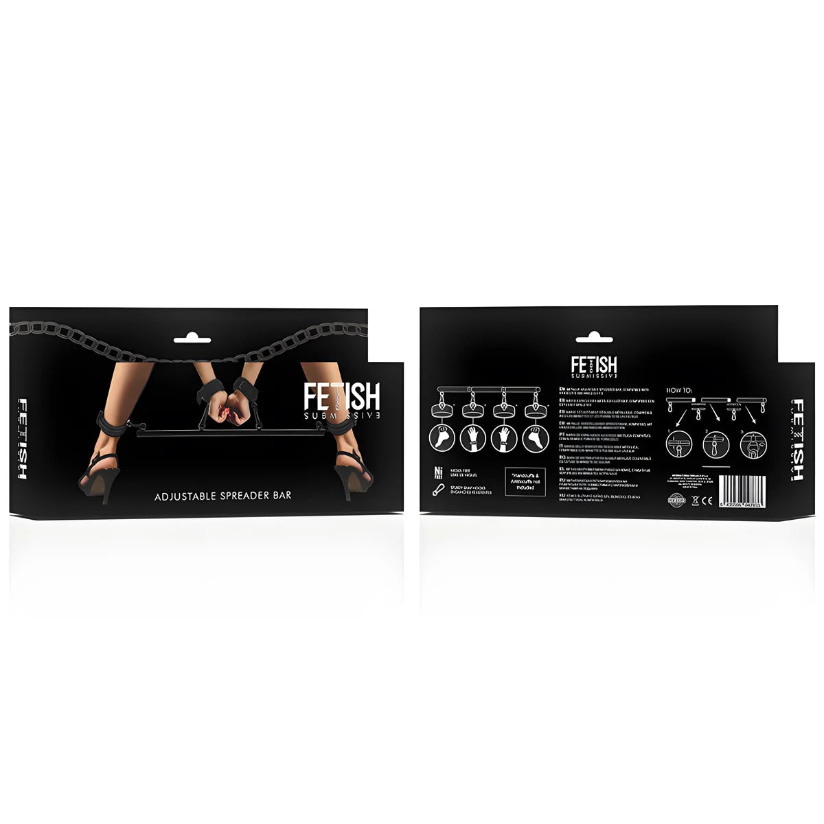 fetish submissive bondage barre separateur reglable 4 pieces