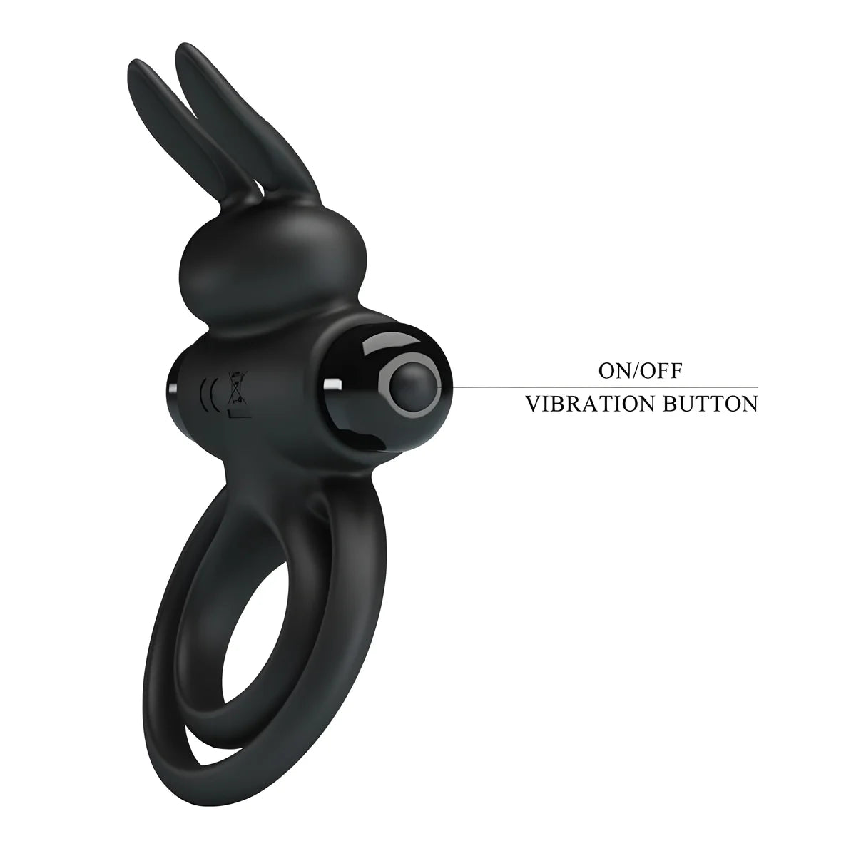 pretty love anneau de lapin vibrator iii pour penis noir