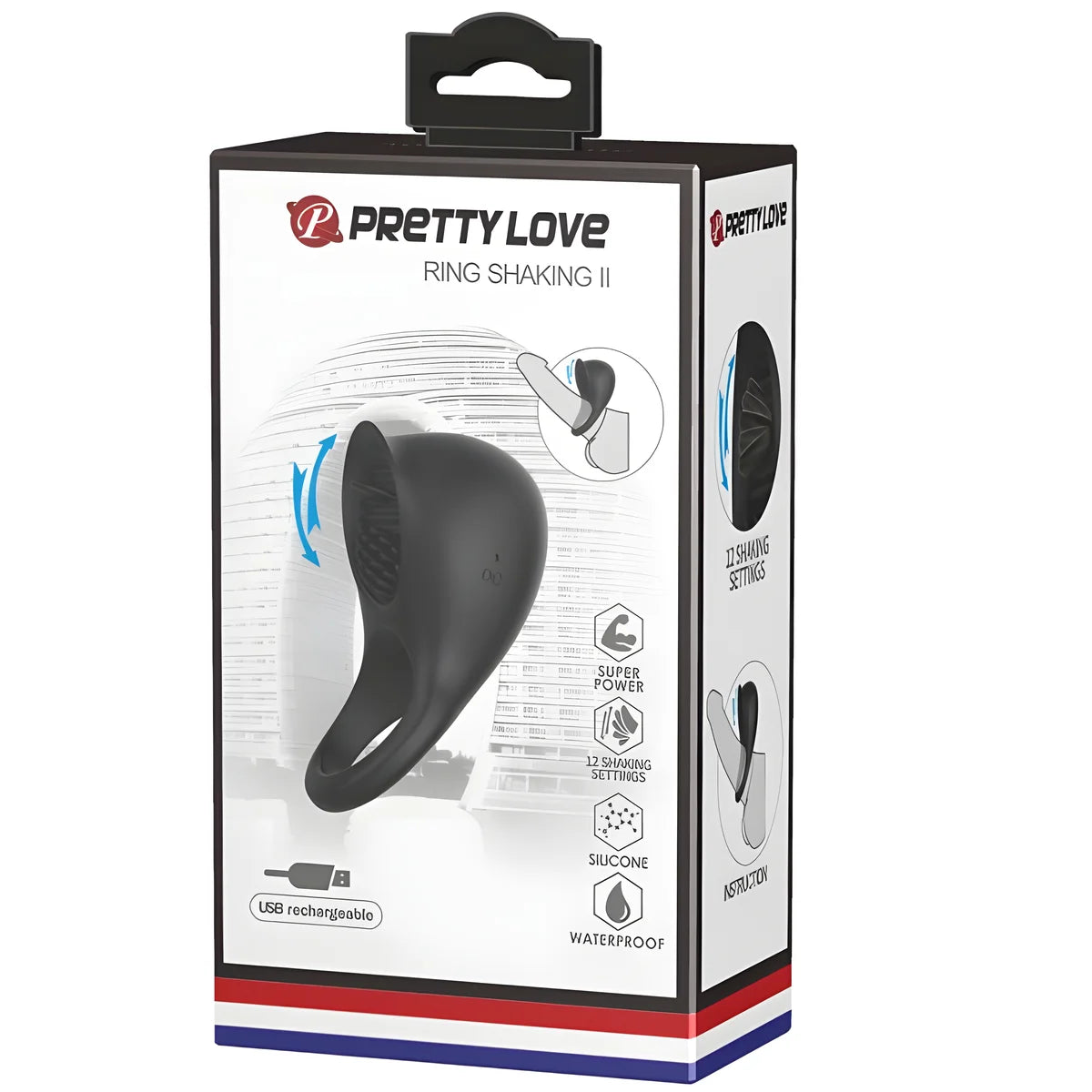 pretty love anneau penis vibrant avec langue noire