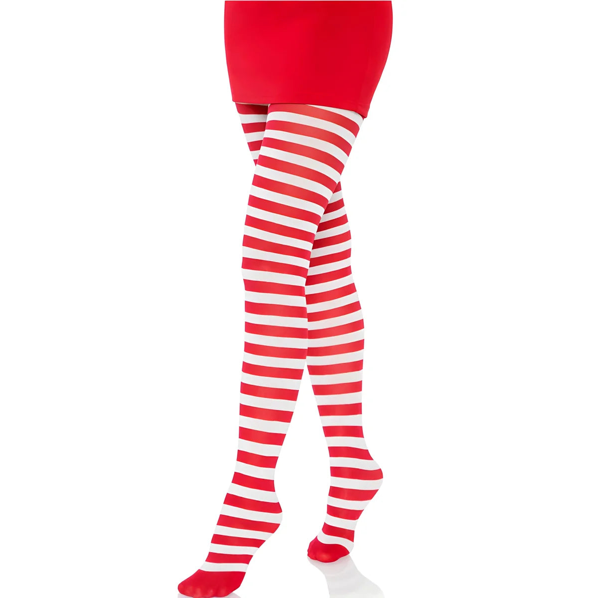 leg avenue collants rayures blanc rouge