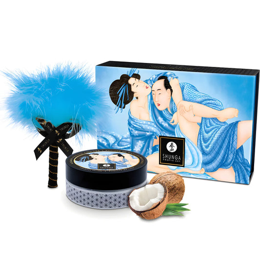 shunga kit de poudre de massage comestible a la noix de coco