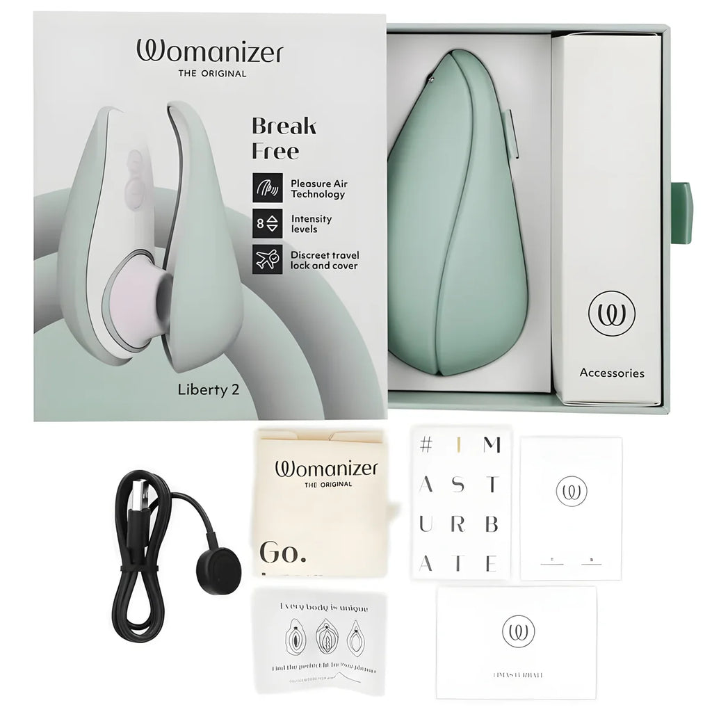 womanizer liberty 2 stimulateur ventouse clitoris vert clair