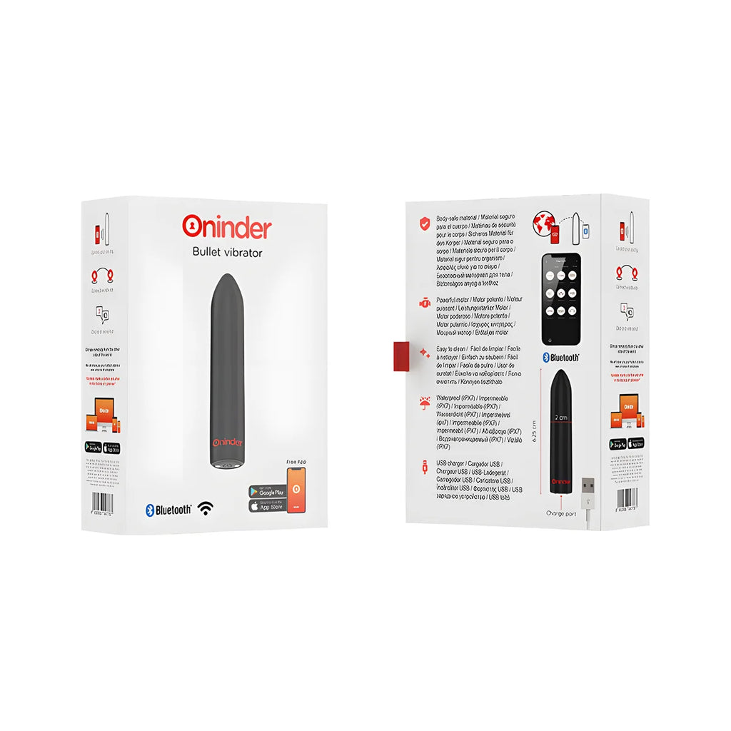 oninder berlin vibrateur bullet noir 9 modes 8 5 x 2 cm application gratuite
