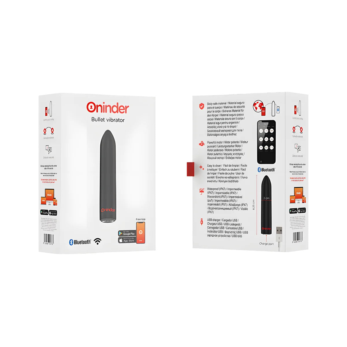 oninder berlin vibrateur bullet noir 9 modes 8 5 x 2 cm application gratuite