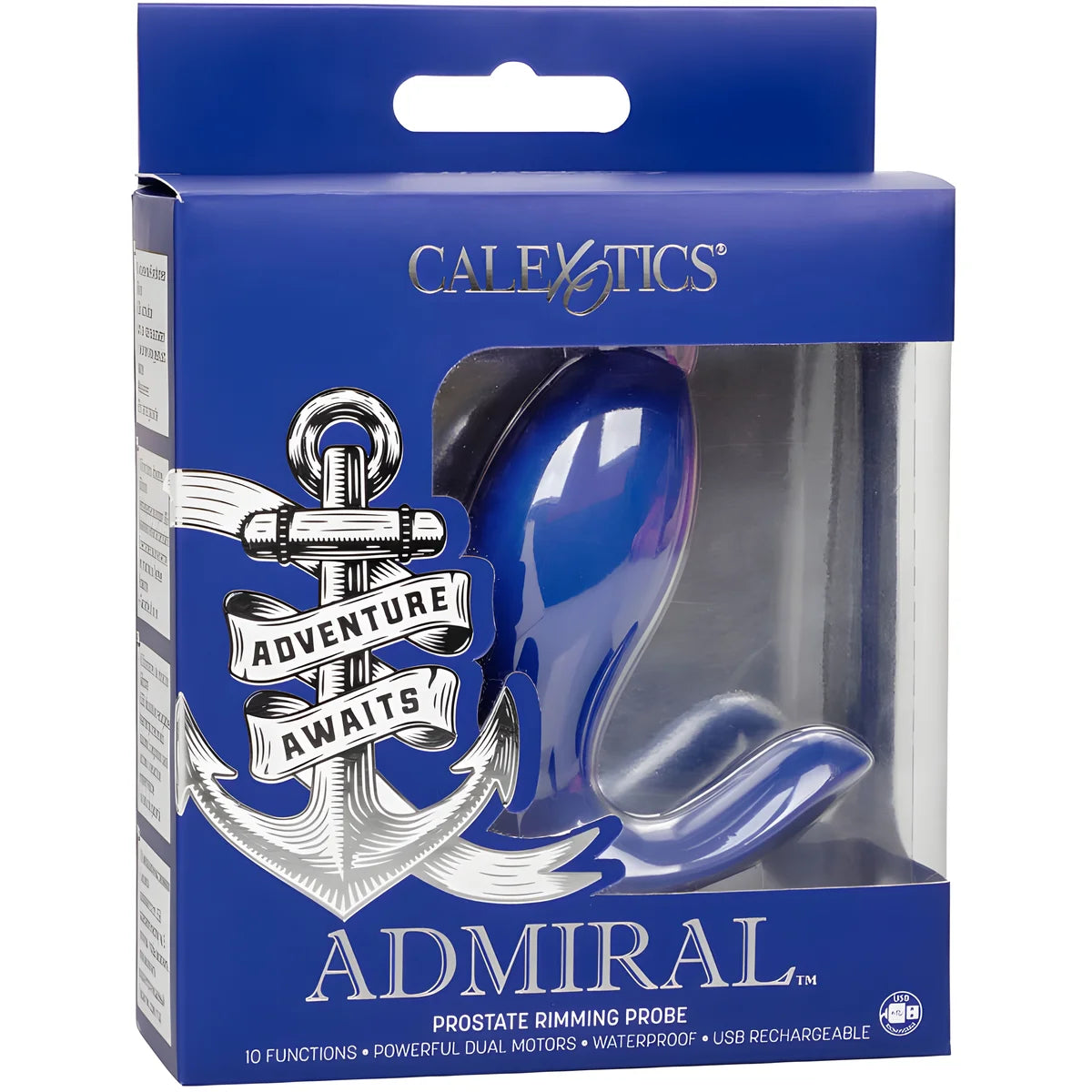 calexotics admiral stimulateur et vibrateur de prostate rimming bleu