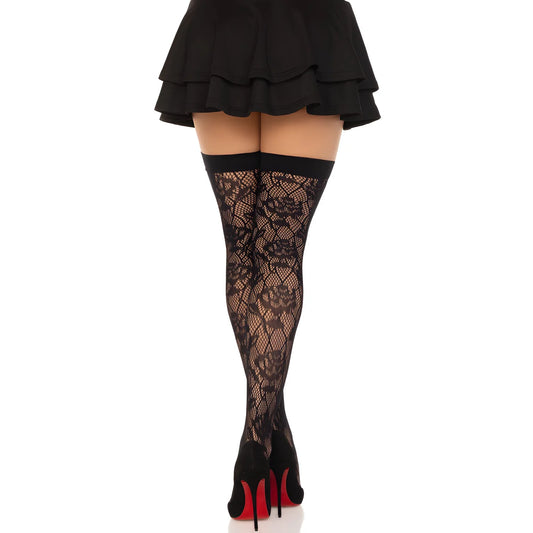 leg avenue stocks net de roses sauvages noir