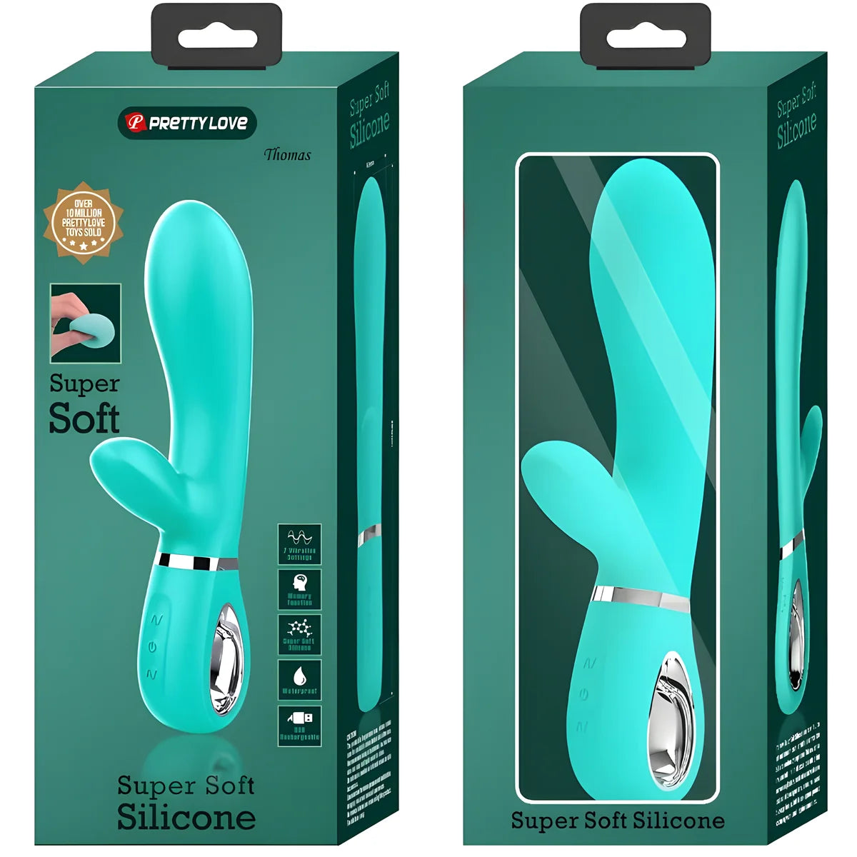pretty love vibrateur multifonction g spot thomas vert aqua