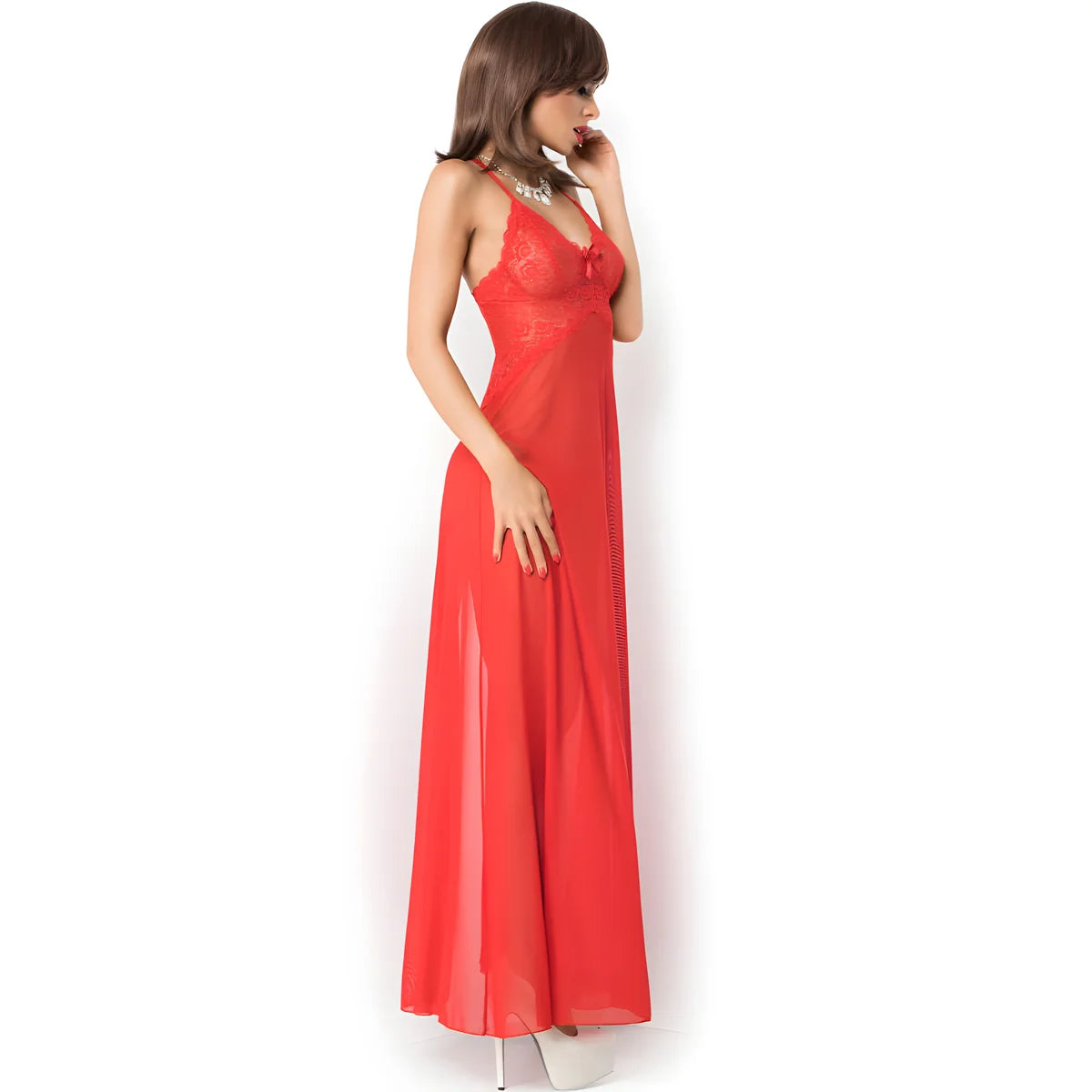 chilirose cr 3883 babydoll long rouge s m