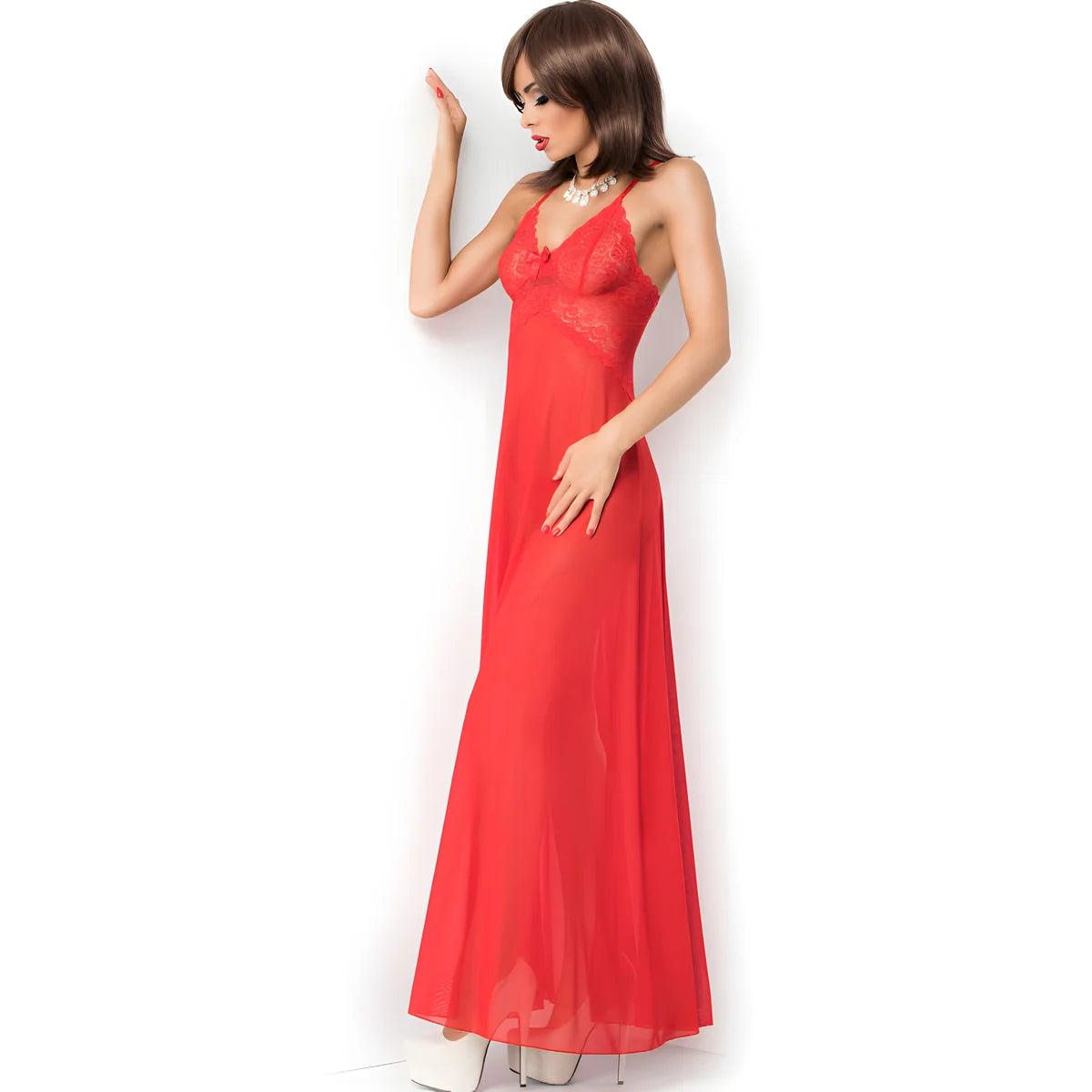 chilirose cr 3883 babydoll long rouge s m