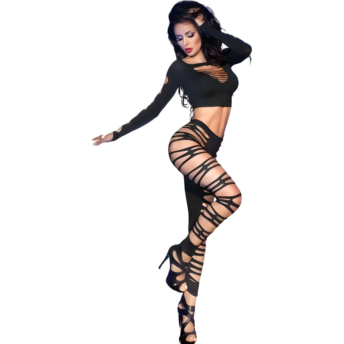 chilirose cr 3654 top leggins rose s m