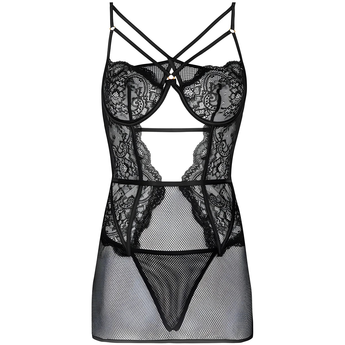 livco corsetti fashion chemise culotte baririn lc 90633 noir