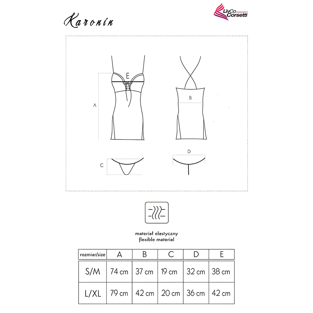 livco corsetti fashion karonin lc 90628 chemise culotte noir