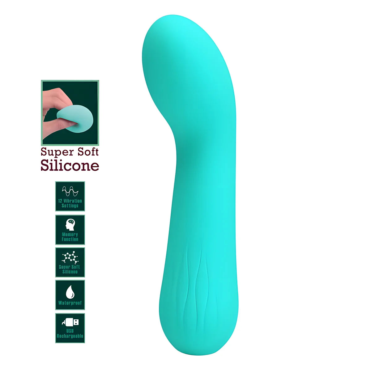 pretty love vibrateur rechargeable faun vert aqua
