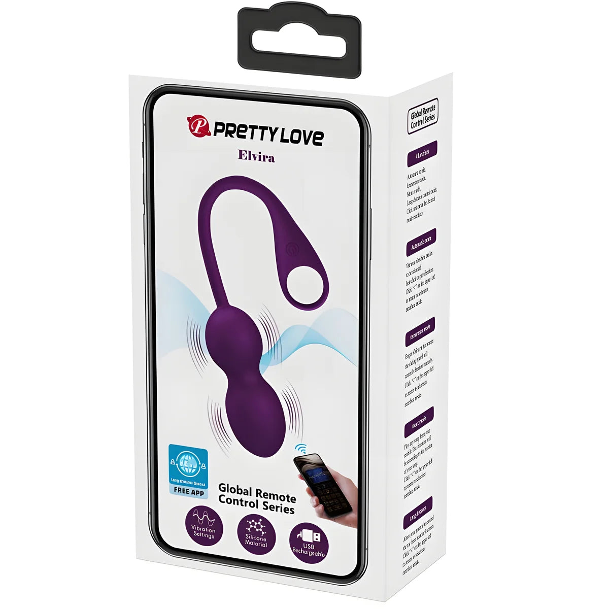 pretty love elvira kegel balls app telecommande violet