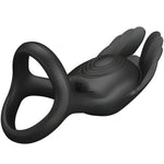PRETTY LOVE - SILAS ANNEAU PÉNIS VIBRANT 7 VIBRATIONS SILICONE NOIR - Vignette | Adopt1toy