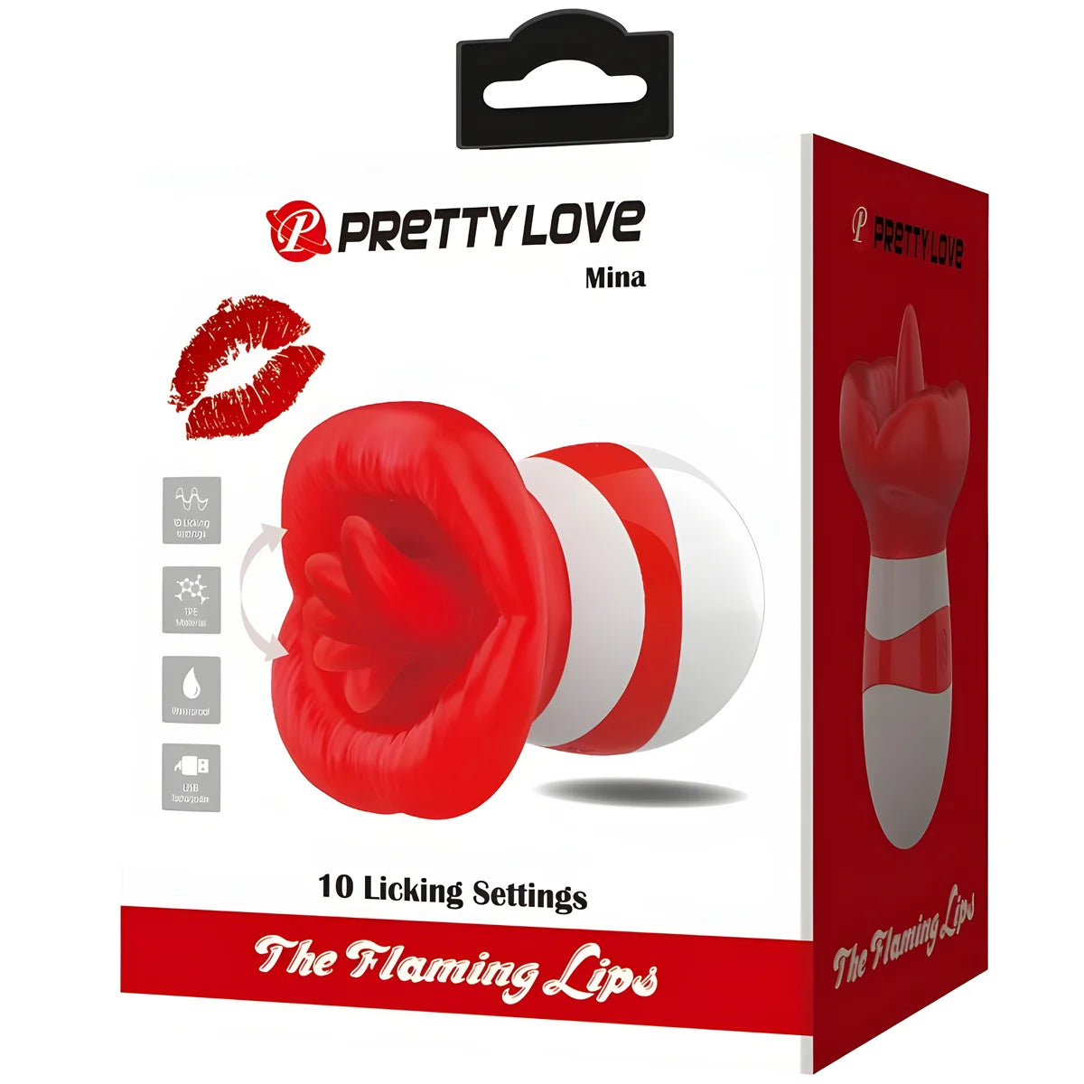 pretty love mina stimulateur de langue rouge clair