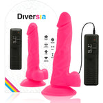 DIVERSIA - DILDO VIBRANT FLEXIBLE ROSE 18 CM -O- 4 CM - Vignette | Adopt1toy