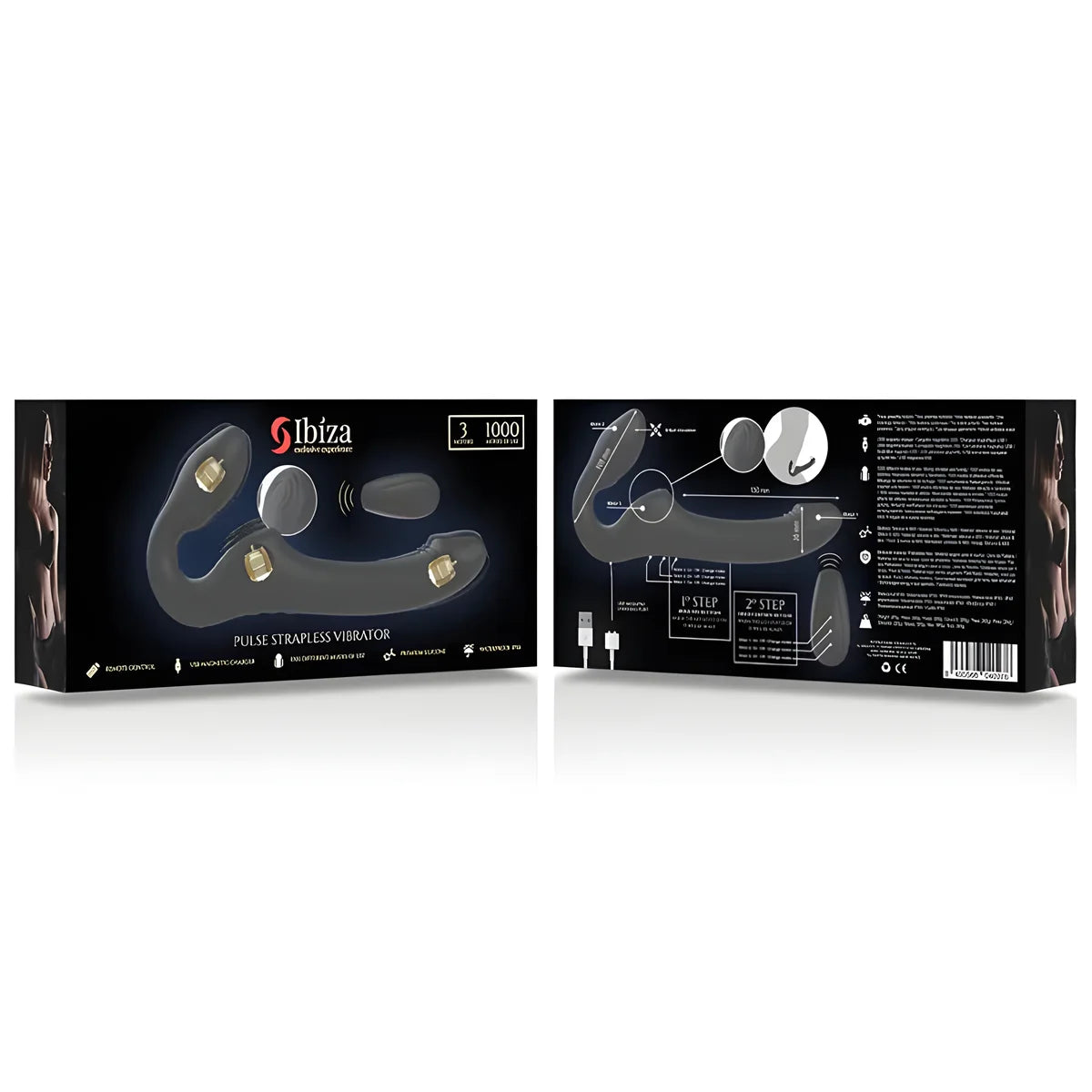 ibiza vibrateur sans bretelles avec bouton poussoir de telecommande