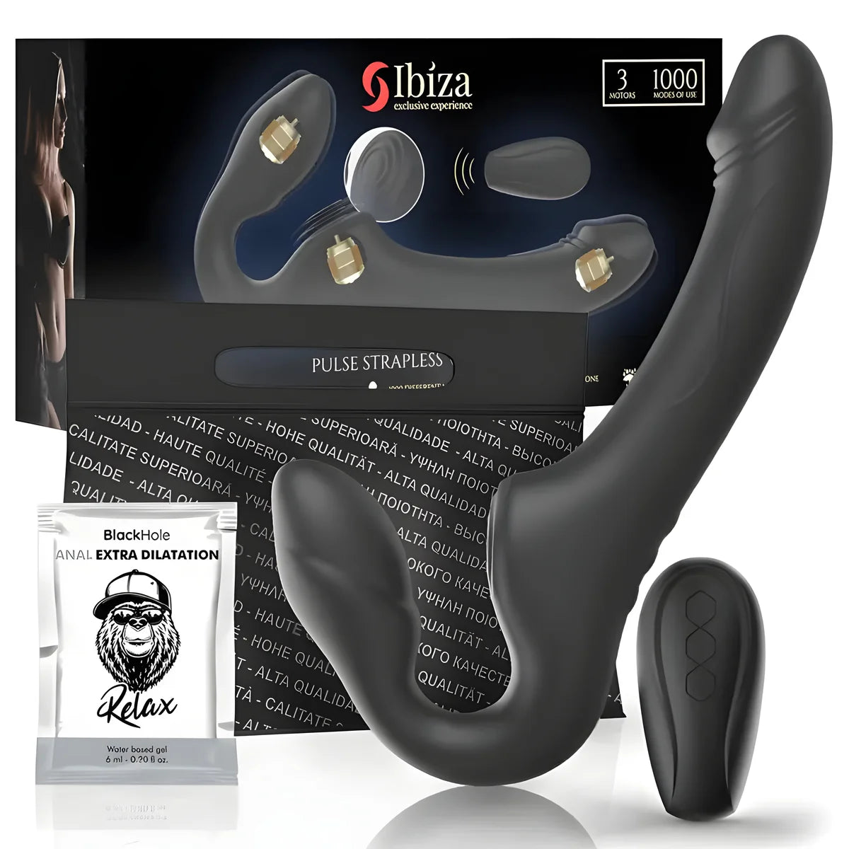 ibiza vibrateur sans bretelles avec bouton poussoir de telecommande