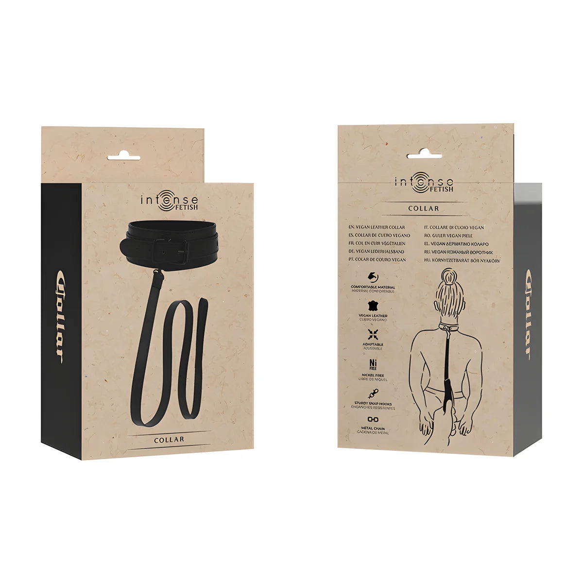 intense fetish collier en cuir vegan