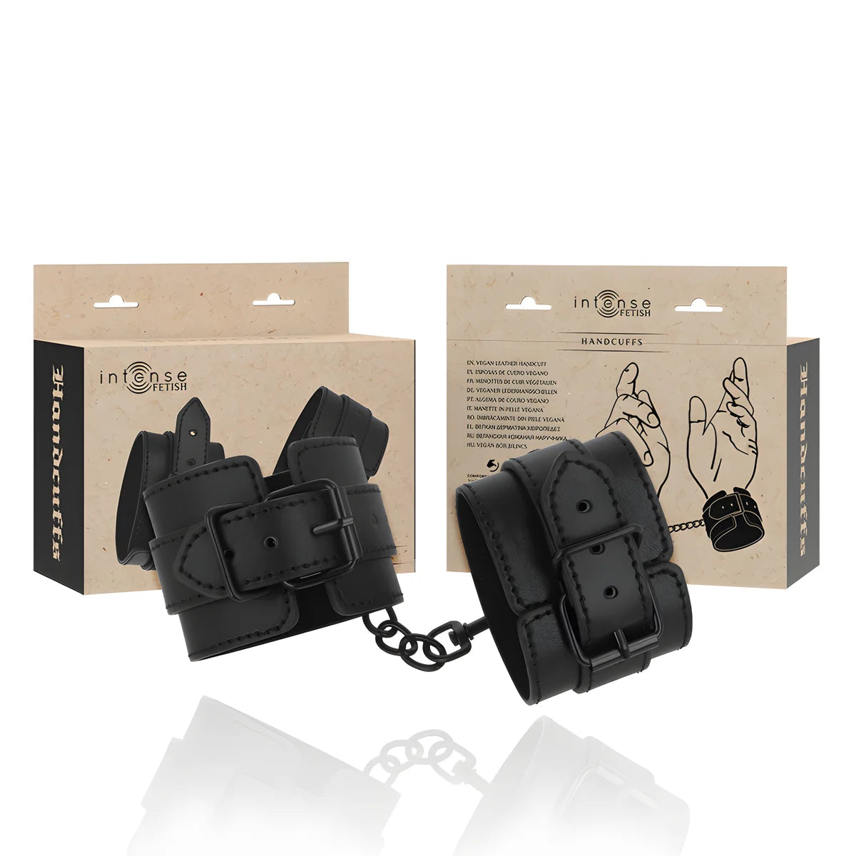 intense fetish menottes en cuir vegetalien