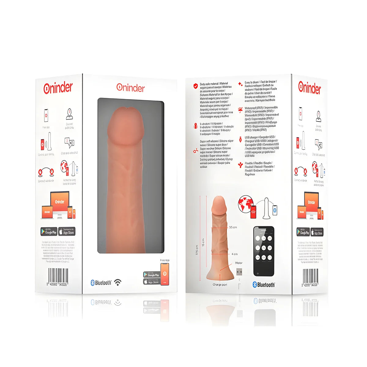 oninder petit gode vibrateur bogota 9 vitesses naturel 17 5 cm o 4 cm application gratuite
